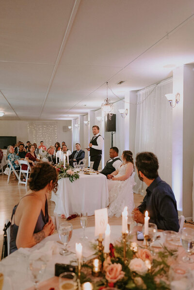Speeches at wedding reception