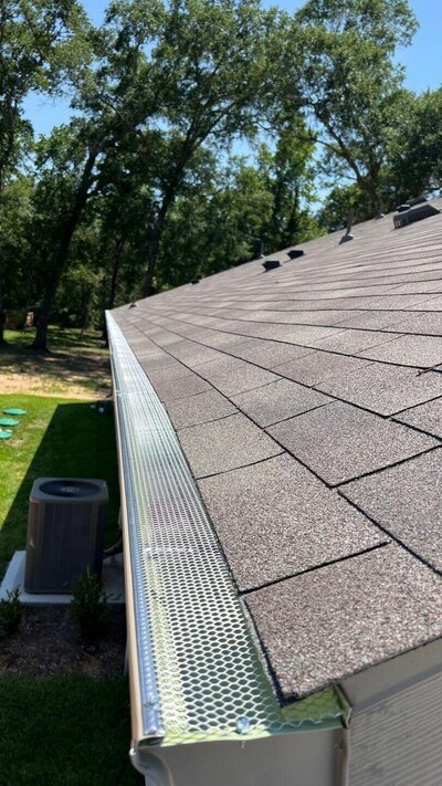 Gutter guard installation in the Woodlands.
