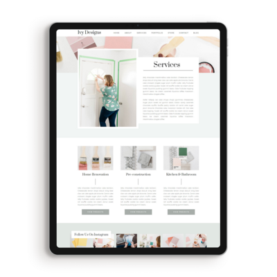 Showit Experience Page Templates for Photographers