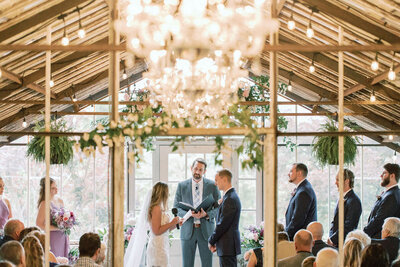 greenhouse wedding ceremony | Historic Shady Lane