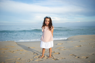 child on beach in NJ