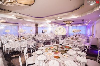 Wedding reception setup at the Brandview Ballroom