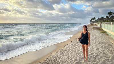 Photo of a female photographer at Juno Beach, in West Palm Beach