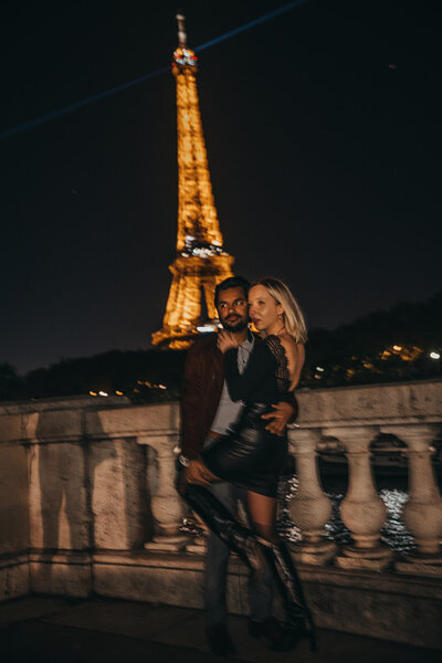 couple in front of Eiffel tower