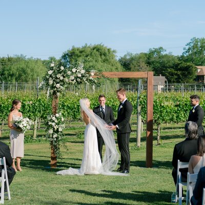 Leigh Florist Design Studio Audubon NJ creating beautiful outside wedding ceremonies