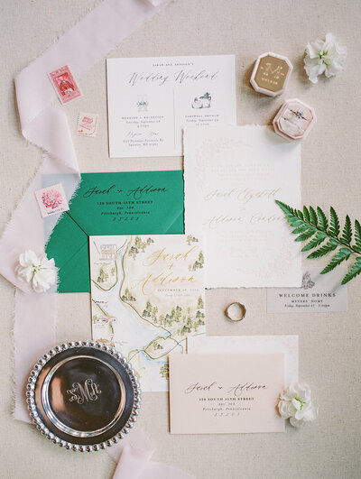 Letterpress Pittsbugh Wedding Invitations