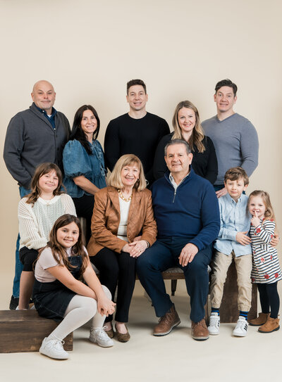 Indoor studio family portrait
