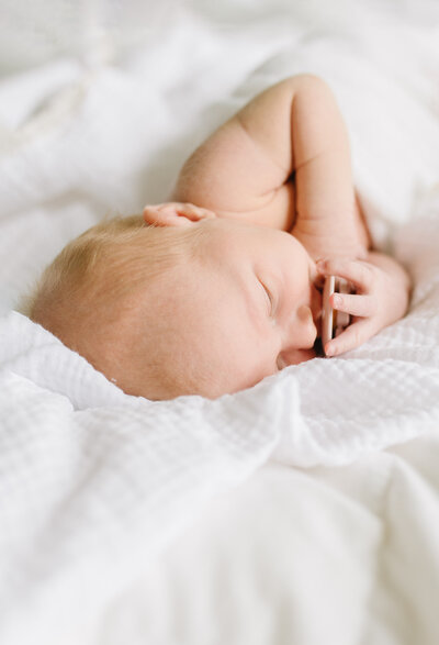 Newborn baby sleeping during photoshoot in Reston Virginia
