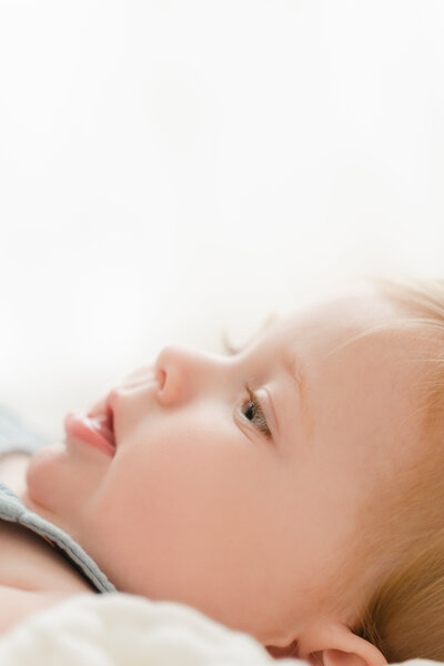 A northern virginia newborn photography photo of a baby's facial features