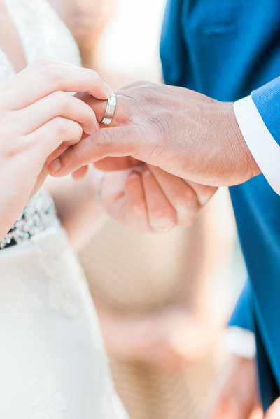 Exchanging of Rings at DC Wedding with Bride and Groom