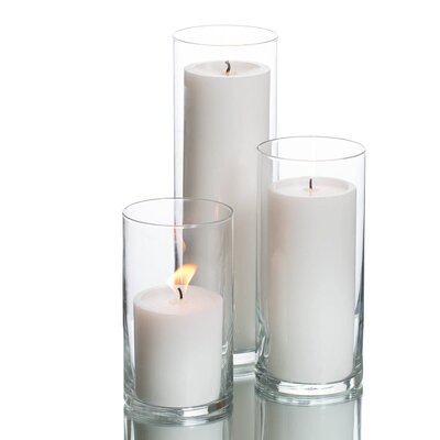 Photo of the Clear Cylinder Candle Holders that you can rent for your event/wedding from Unique Melody Events & Design (New England Wedding and Event Planners)