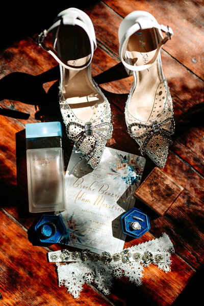 Wedding detail photography flatlay at ceremony in Hilliard Ohio