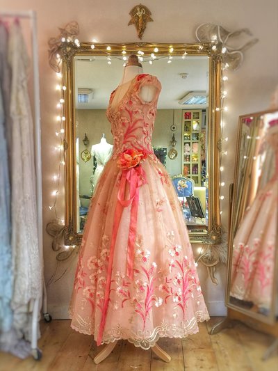 Coraline_coral_blush_embroidered_ballerina_wedding_evening_dress_JoanneFlemingDesign (1)