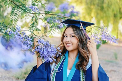 Cap and gown photos of a Granada High School graduate