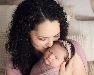 Cleveland and Canton Newborn Photographer Mom and Baby.