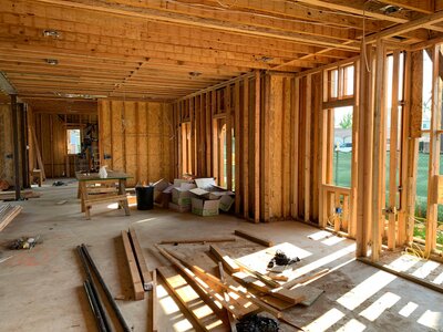 new construction home wall studs, pre-drywall inspection