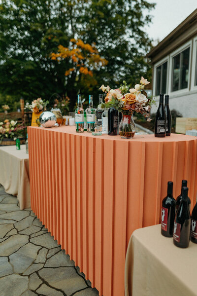 Orange bar at wedding reception - UME (New England Wedding Planner)