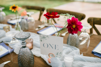 Wedding Table Design With Maroon Details