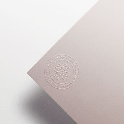 White logo design on black background for luxury brand design project