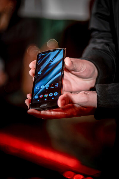 The Motorola RAZR touchscreen flip phone