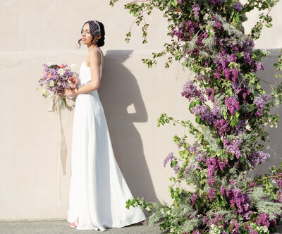 Classic A-Line wedding gown created By Catalfo, elegant wedding fashion based in Kelowna. Featured on the Brontë Bride Vendor Guide.