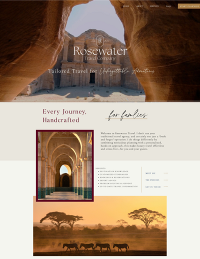 Rosewater Travel Website by Kemotion