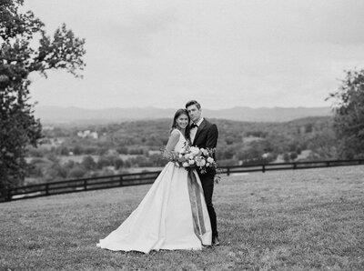 bride and groom hold each other close after their wedding at Trinity View Farm in Nashville Tennessee photographed by Nashville wedding photographer Magnolia Tree Photo Company
