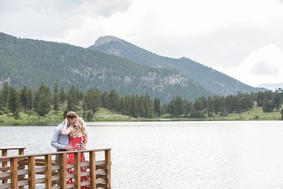 Engagement at Lily Lake in Rocky Mountain National Park