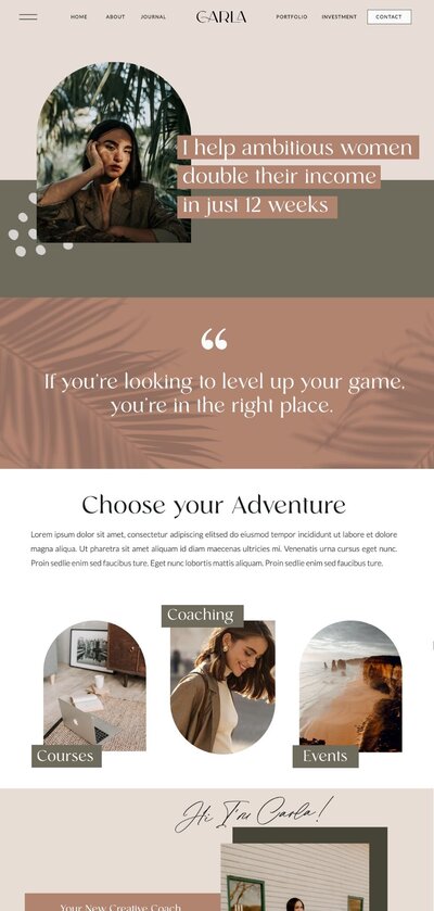 claudia boho showit website template for photographers and coaches
