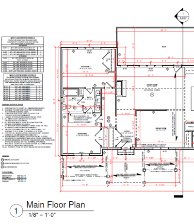 Construction drawings of a custom home.