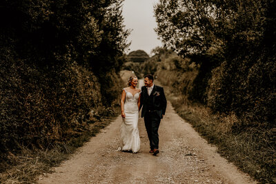 Bride and Groom at Stretton Manor Barn