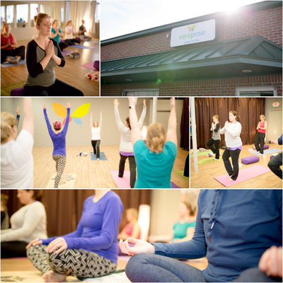 Verapose yoga studio collage