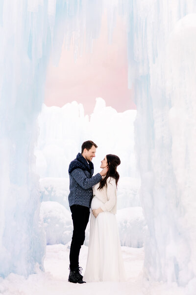 Ice Castle in dillon, maternity photoshoot