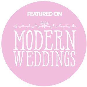 modern weddings featured wedding badge