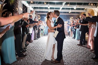 Sparkler exit at the King and Prince in Saint Simons, GA by Lindsey Leigh Weddings