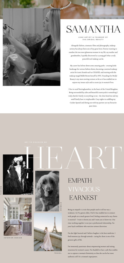Eve About - Garden of Muses Showit Website Template