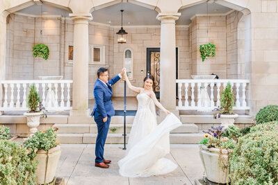 A photo of an Asian-American couple before their wedding at the Wimbish House by Jennifer Marie Studios, Atlanta's best wedding photographer.