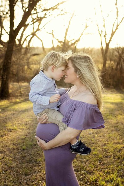 Mom and son at the maternity shoot