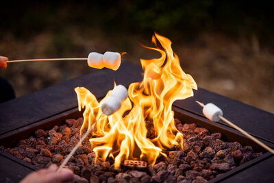 Roasting Marshmallows over a fire.