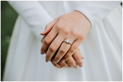 Sacramento Wedding Photographers capture bride showing off wedding ring