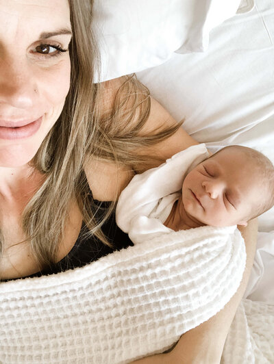 Post birth bliss with newborn