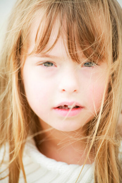 Close up of young girl for portrait