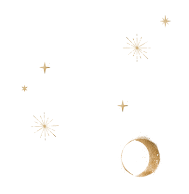 gold stars and moon