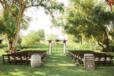 Outdoor wedding ceremony setup at the Galway Downs wedding venue in Temecula Valley
