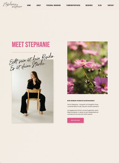 Screenshot der Website für ein Massage- und Reiki-Studio – erstellt mit Website in a Week von Jennifer Aries