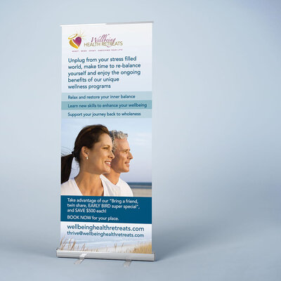 Wellbeing Health Retreats Pull up Banner by The Brand Advisory