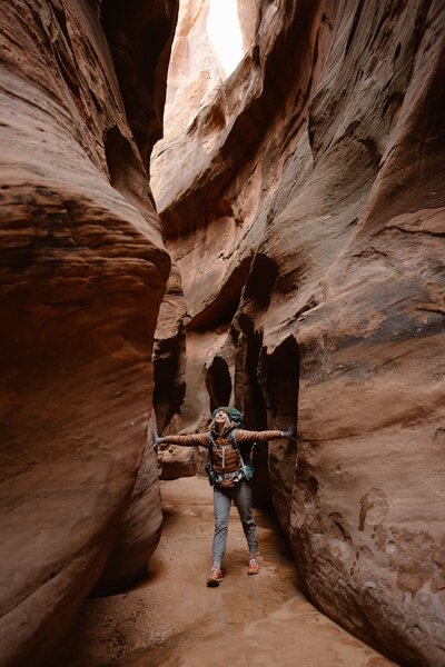 Photographer in a canyon in Arizona