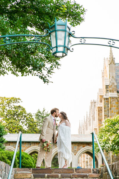 bride and groom touching foreheads