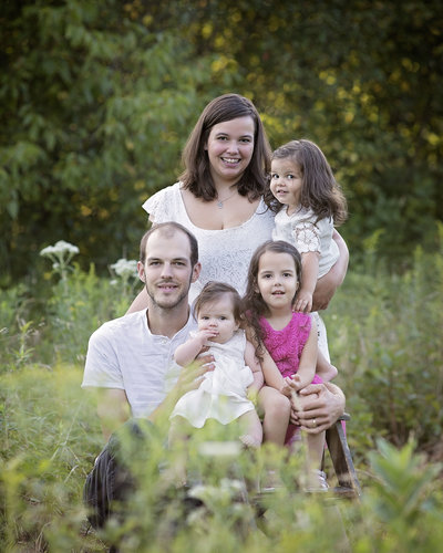 Josh and Jeanette have a family session in a field in Greenville Pa.