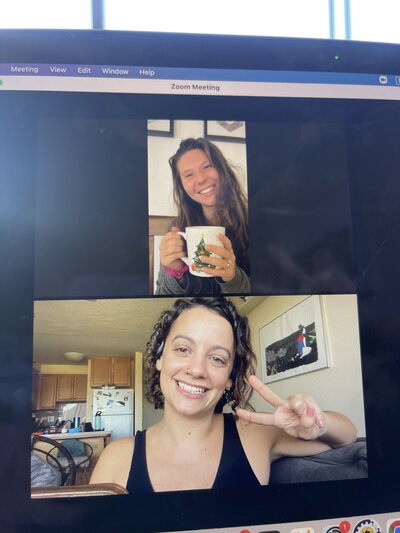 two women on zoom call during business coaching session